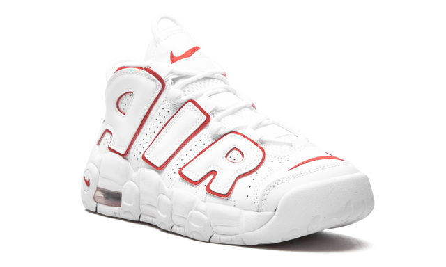 Air More Uptempo White Varsity Red Outline