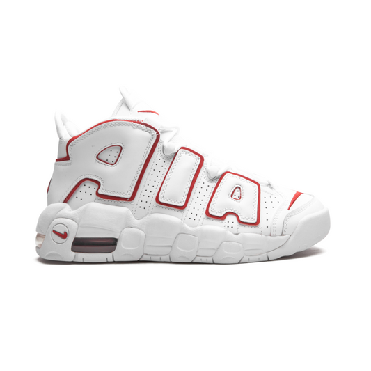 Air More Uptempo White Varsity Red Outline