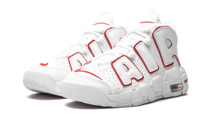 Air More Uptempo White Varsity Red Outline