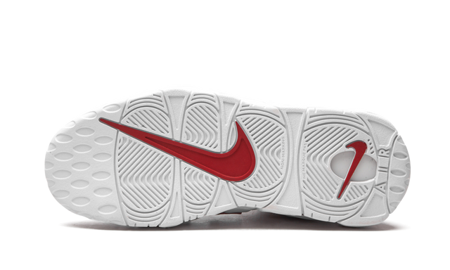 Air More Uptempo White Varsity Red Outline